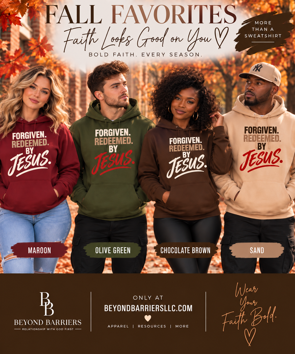 Fall Favorites | Forgiven. Redeemed. By Jesus. Hoodie