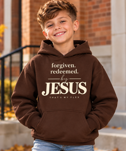 Kids & Youth Fall Favorites — Forgiven. Redeemed. By Jesus. Hoodie
