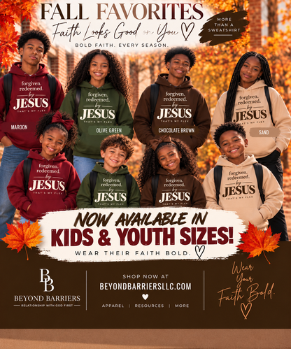 Kids & Youth Fall Favorites — Forgiven. Redeemed. By Jesus. Hoodie